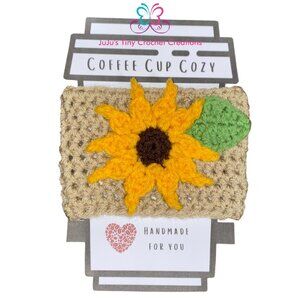 Sunflower Coffee Cup Cozy - Autumn - Fall - Gift Idea - Handmade - Crocheted